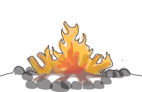 Ilustration av en lägereld.