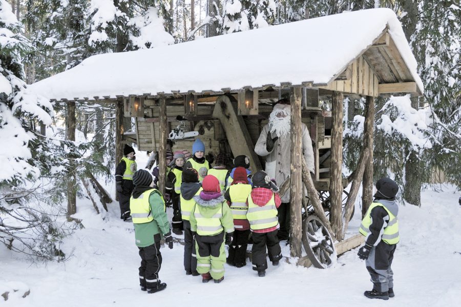 Kolmårdstomten och nyfikna barn.