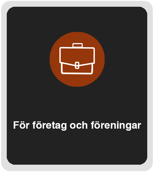 Ingång för företag och föreningar - Brun cirkel med en ikon som föreställer en portfölj